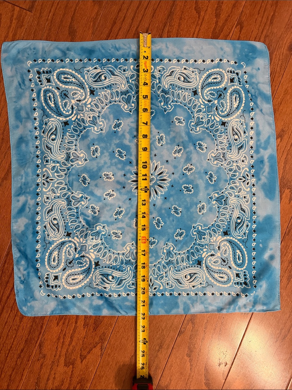 Blue tie-dye bandana "Chambray Blue" paisley print- one size - Picture 4 of 5